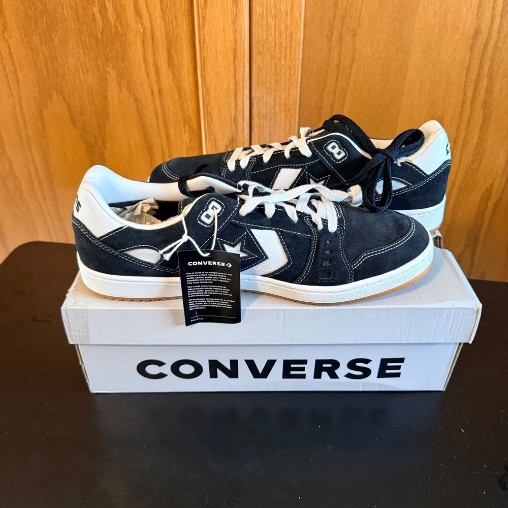 Converse Cons Size 13 Men's AS-1 Pro Ox Black White Gum Suede Skate Shoes